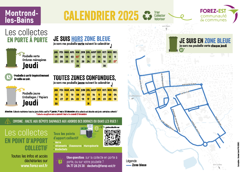 Calendrier dechets collecte 2025